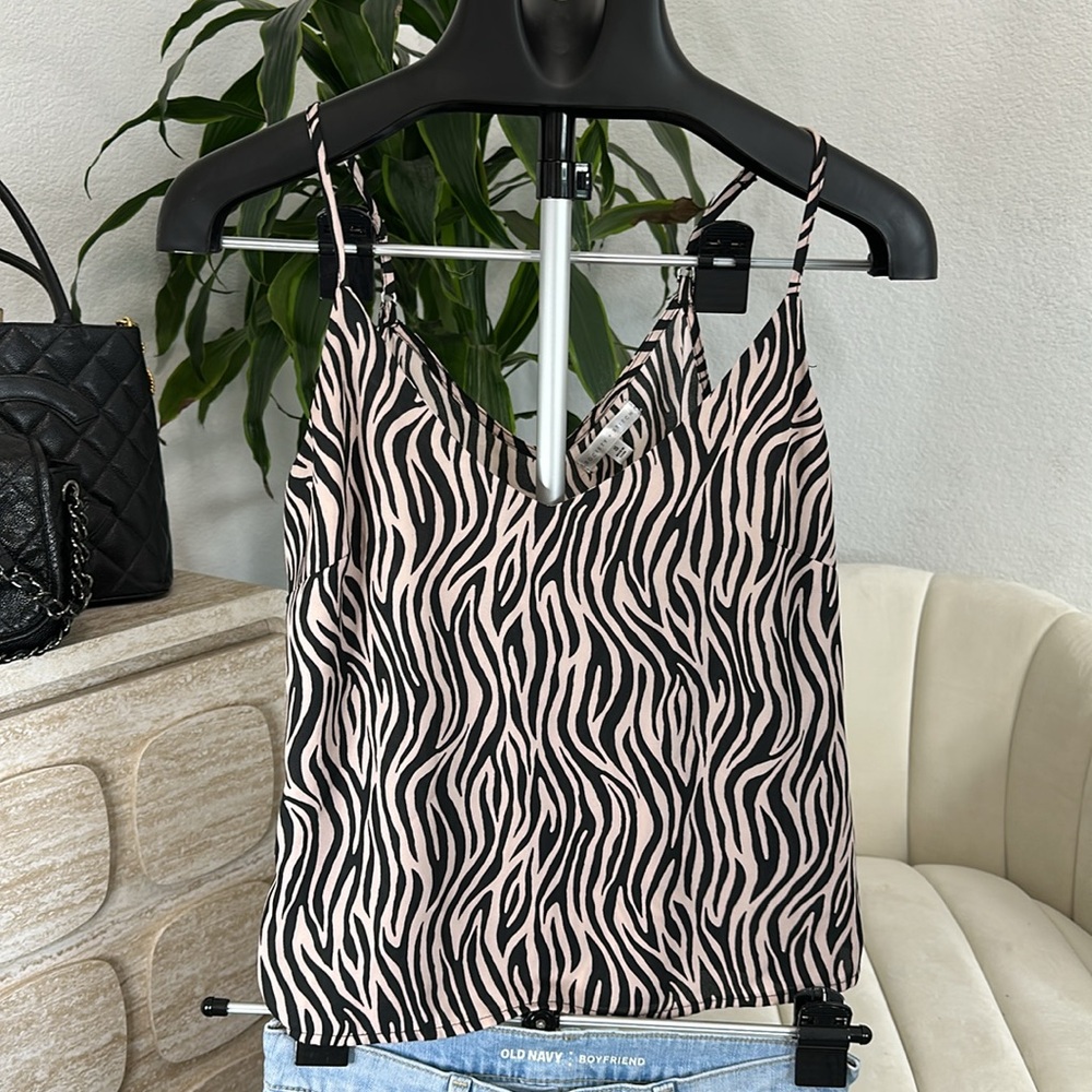 #19 Tank Top Clearance  Zebra Print Light Pink